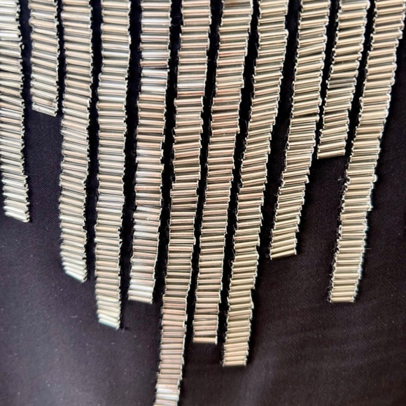 Woman silk beaded mini dress - Picture 5 of 6